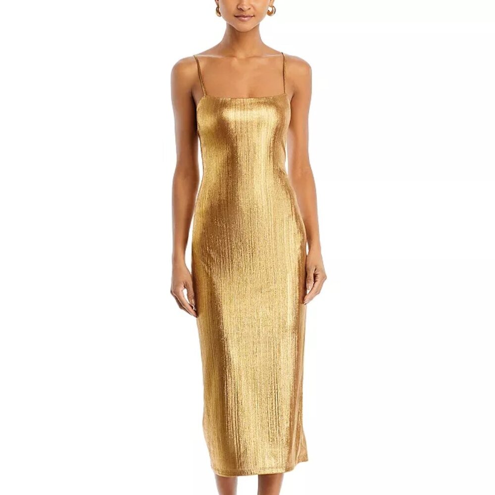 AQUA x Venus Williams Metallic Rib Slip Dress - 100% Exclusive